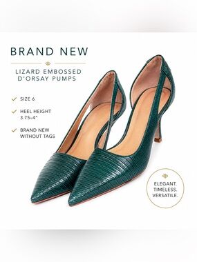 Brand New D’Orsay Pointed Toe Lizard Embossed Pumps Size 6